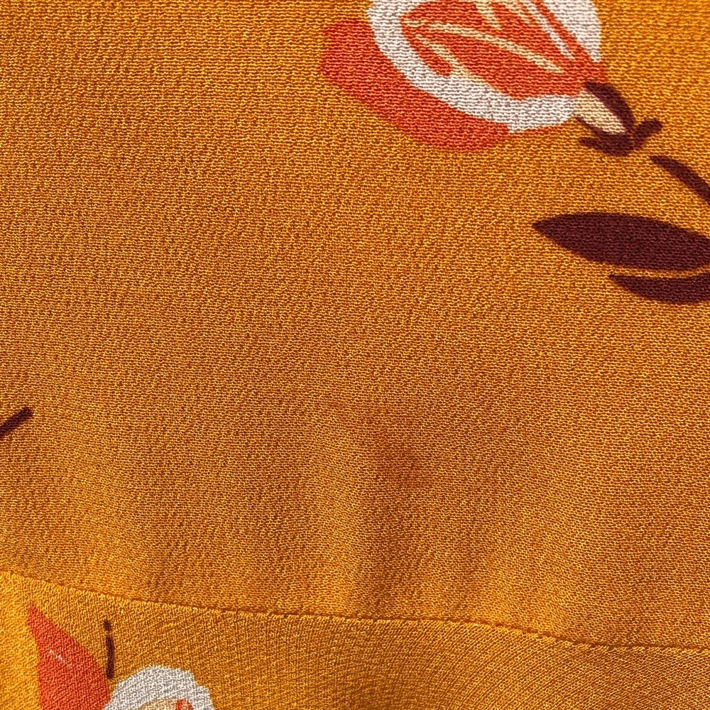 Free People Vibrant Orange Floral Print Wrap Skirt - Picture 10 of 11